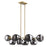 Acclaim Lunette 10 Light Island, Brass/Smoke Glass Globes