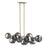 Acclaim Lunette 10 Light Island, Brass/Smoke Glass Globes