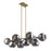 Acclaim Lunette 10 Light Island, Brass/Smoke Glass Globes