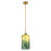 Acclaim Monet Pendant, Brass/Blue/Gold Cylindrical Glass