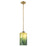 Acclaim Monet Pendant, Brass/Blue/Gold Cylindrical Glass