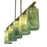 Acclaim Monet 5 Light Pendant, Brass/Blue/Gold Cylindrical