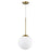 Acclaim Solea 1 Light Pendant, Brass/Opal Glass Globe