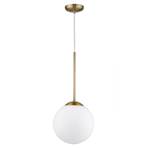 Acclaim Solea 1 Light Pendant, Brass/Opal Glass Globe