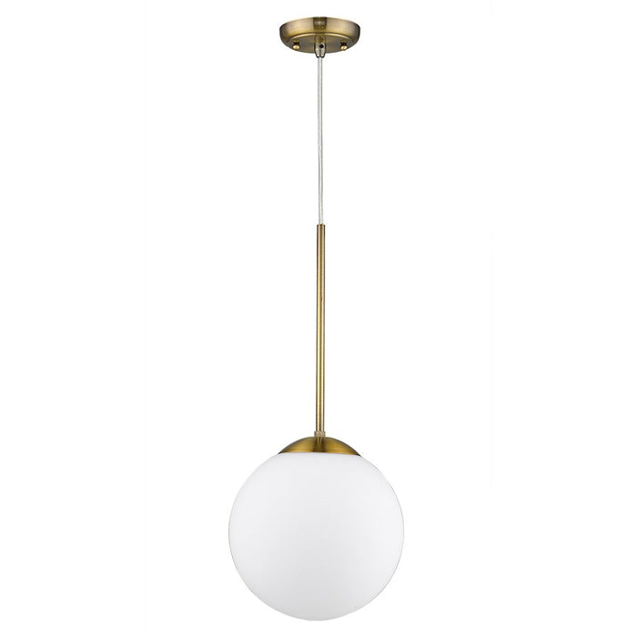 Acclaim Solea 1 Light Pendant, Brass/Opal Glass Globe
