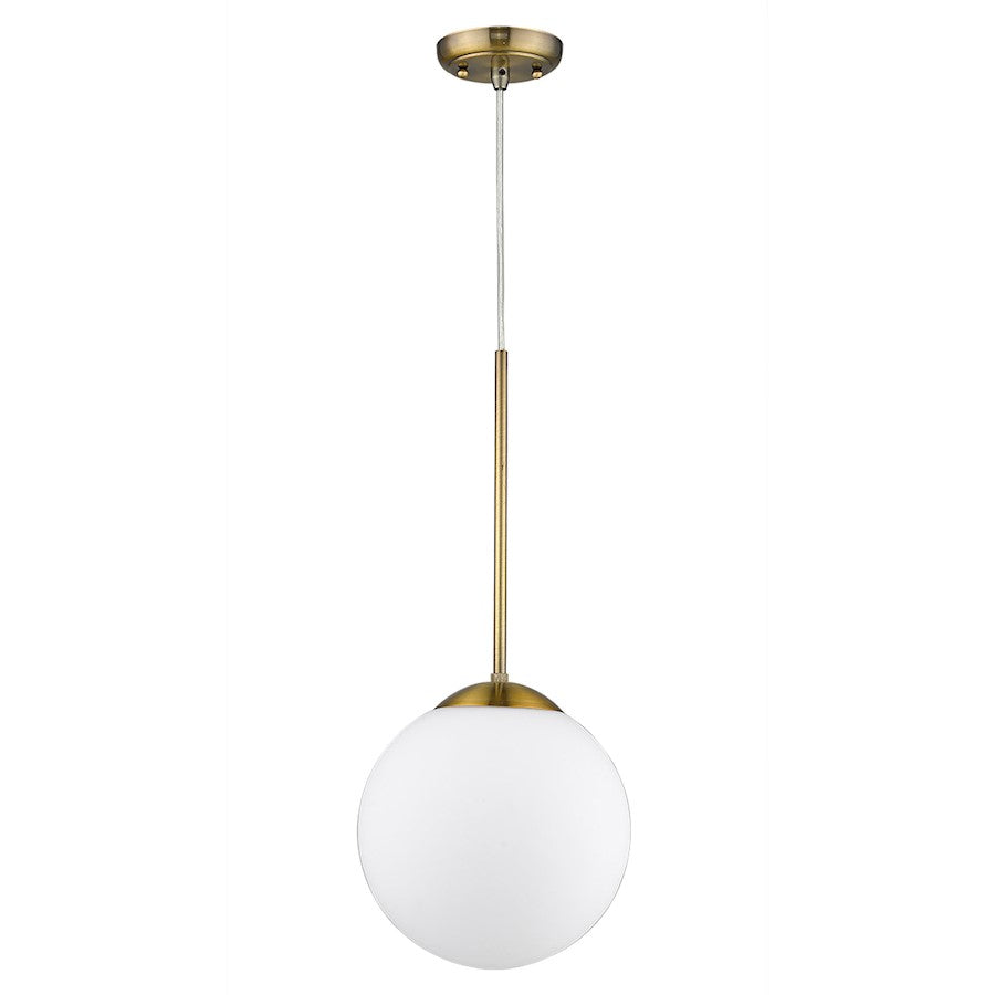 Acclaim Solea 1 Light Pendant, Brass/Opal Glass Globe