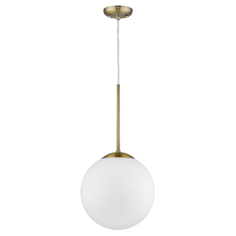 Acclaim Solea 2 Light Pendant, Brass/Opal Glass Globe