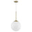 Acclaim Solea 2 Light Pendant, Brass/Opal Glass Globe