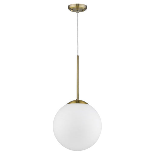 Acclaim Solea 2 Light Pendant, Brass/Opal Glass Globe