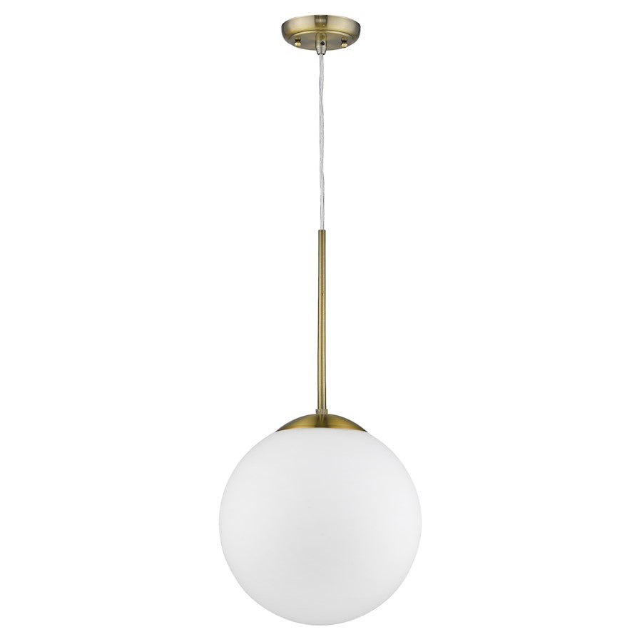 Acclaim Solea 2 Light Pendant, Brass/Opal Glass Globe