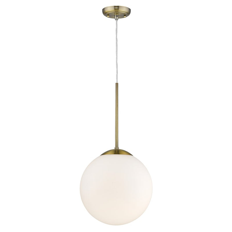 Acclaim Solea 2 Light Pendant, Brass/Opal Glass Globe