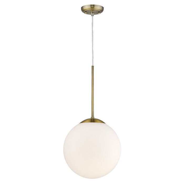 Acclaim Solea 2 Light Pendant, Brass/Opal Glass Globe
