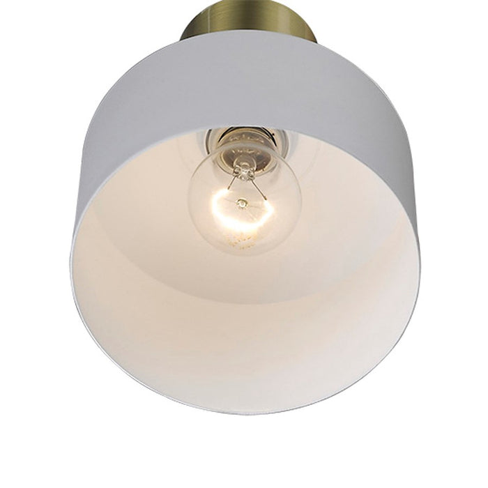 Acclaim Ingo 1 Light Pendant, White/White Metal Drum