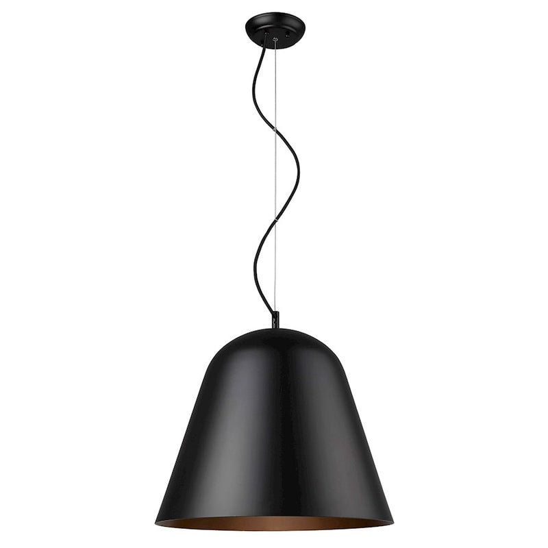 Acclaim Knell Pendant, Black/Black Metal Cone Shape/Copper
