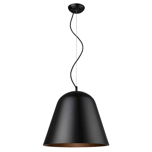 Acclaim Knell Pendant, Black/Black Metal Cone Shape/Copper