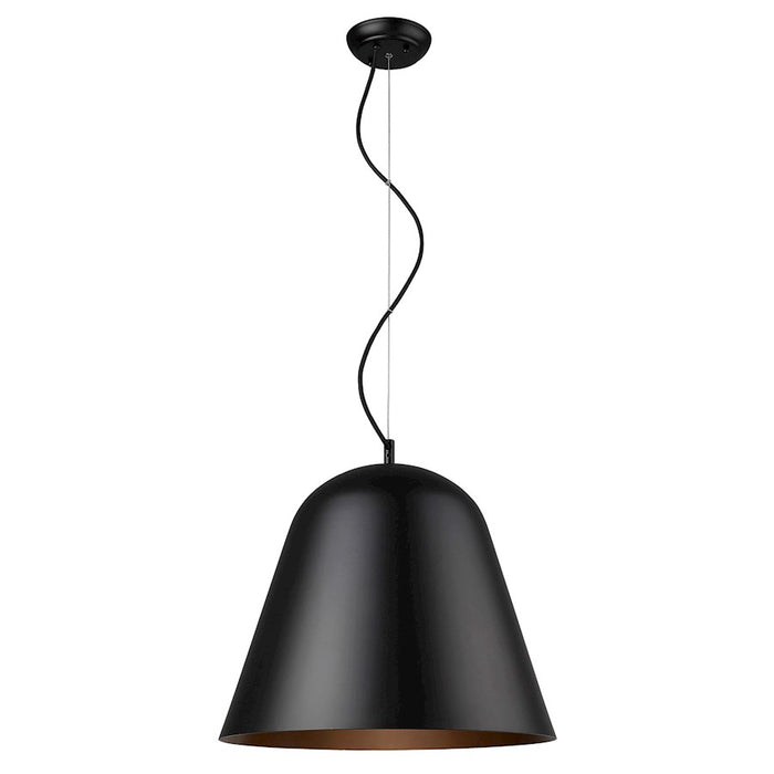 Acclaim Knell Pendant, Black/Black Metal Cone Shape/Copper