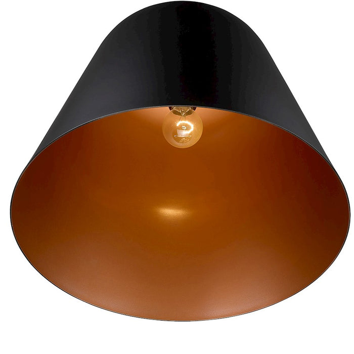 Acclaim Knell Pendant, Black/Black Metal Cone Shape/Copper