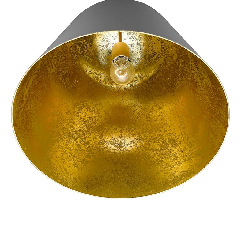 Acclaim Knell Pendant, White/White Metal Cone Shape/Gold Leaf