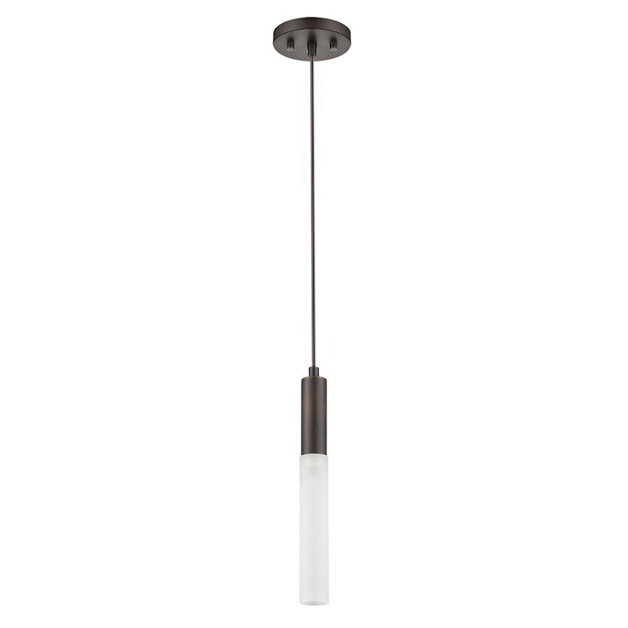 Acclaim Cavaletto 1 Light Pendant, Bronze/Frosted Glass