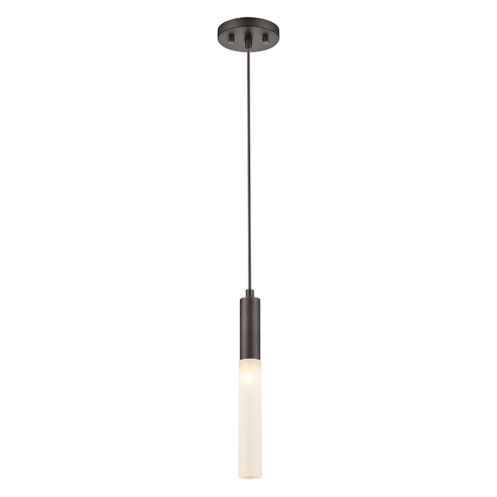 Acclaim Cavaletto 1 Light Pendant, Bronze/Frosted Glass