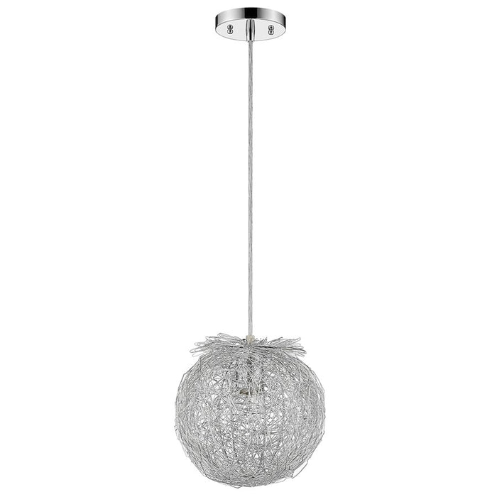 Acclaim Distratto Pendant, Chrome/Enmeshed Aluminum Wire