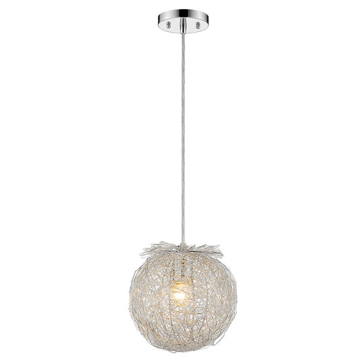 Acclaim Distratto Pendant, Chrome/Enmeshed Aluminum Wire