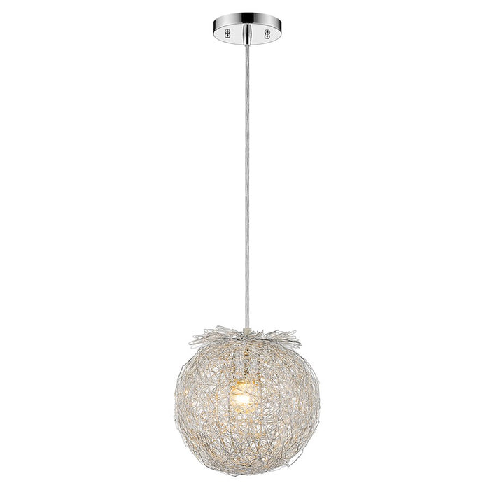 Acclaim Distratto Pendant, Chrome/Enmeshed Aluminum Wire