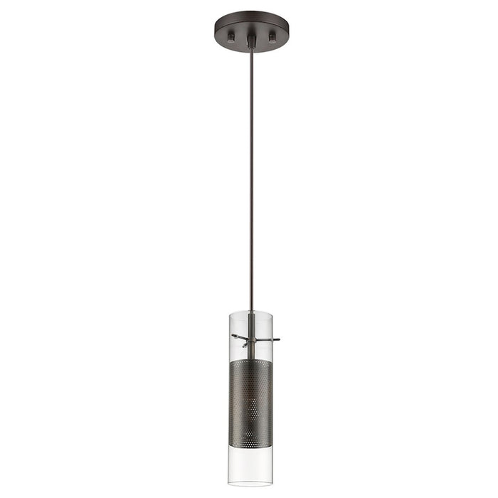 Acclaim Scope 1 Light Pendant, Antique Bronze/Clear Glass/Mesh
