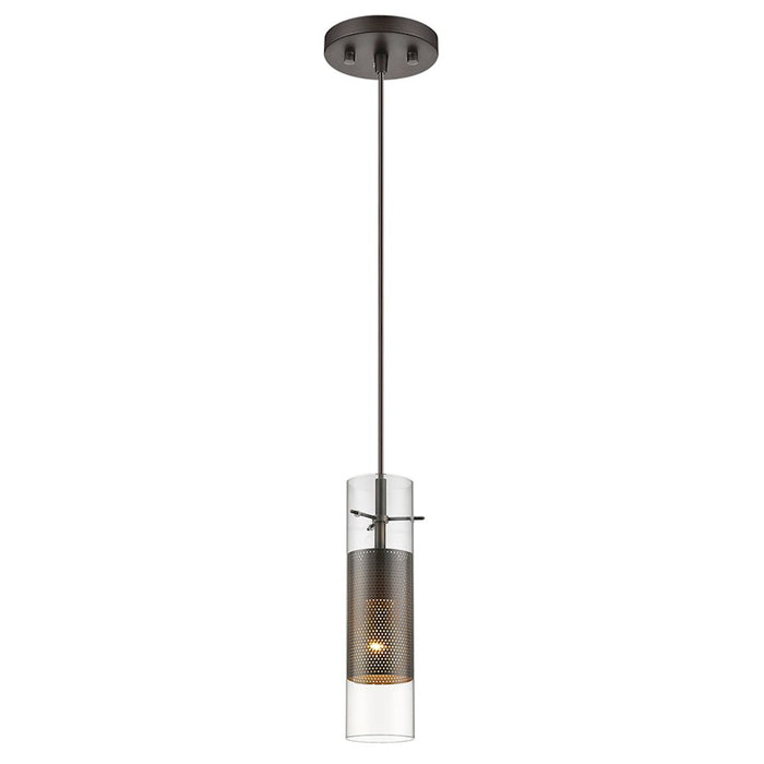 Acclaim Scope 1 Light Pendant, Antique Bronze/Clear Glass/Mesh