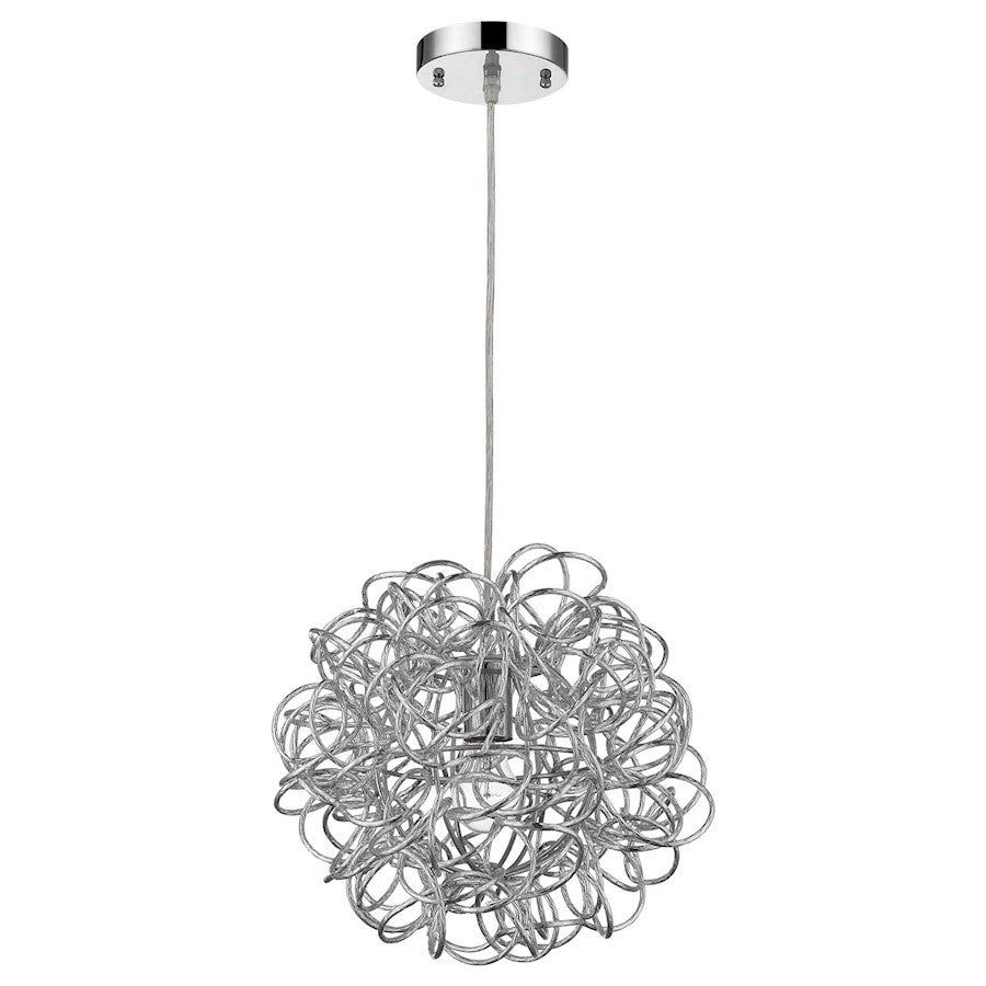 Acclaim Mingle Pendant, Chrome/Faceted Chrome Aluminum Wire
