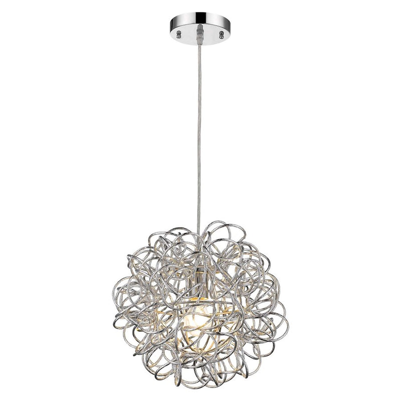 Acclaim Mingle Pendant, Chrome/Faceted Chrome Aluminum Wire