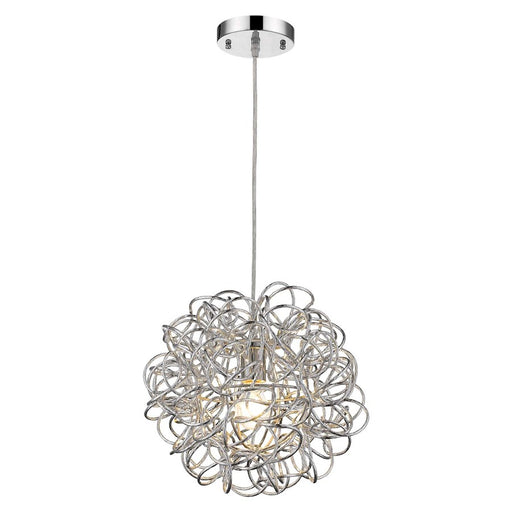 Acclaim Mingle Pendant, Chrome/Faceted Chrome Aluminum Wire