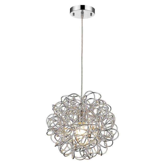 Acclaim Mingle Pendant, Chrome/Faceted Chrome Aluminum Wire