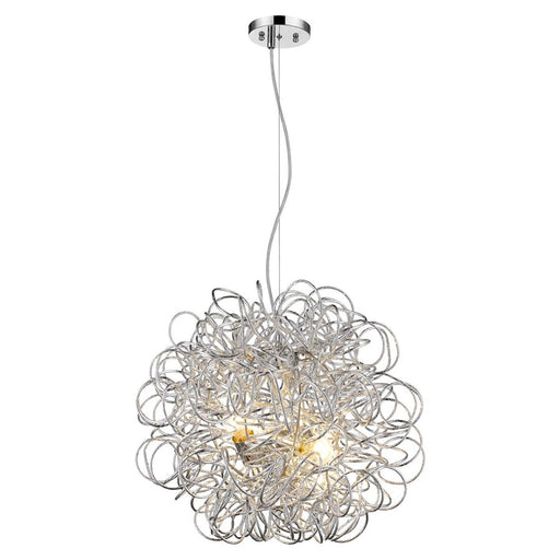 Acclaim Mingle Pendant, Chrome/Chrome Aluminum Wire