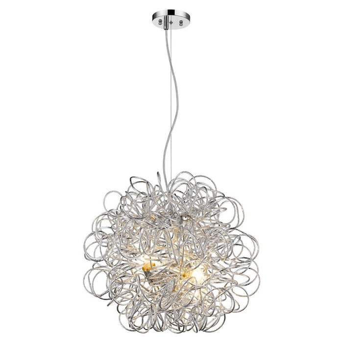 Acclaim Mingle Pendant, Chrome/Chrome Aluminum Wire