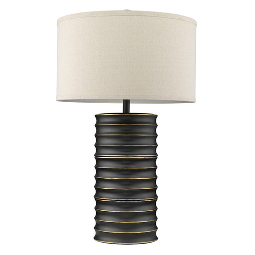 Acclaim Wave II 1 Light Table Lamp, Aged Brass/Latte Linen