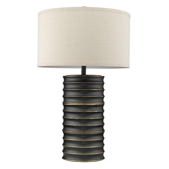 Acclaim Wave II 1 Light Table Lamp, Aged Brass/Latte Linen
