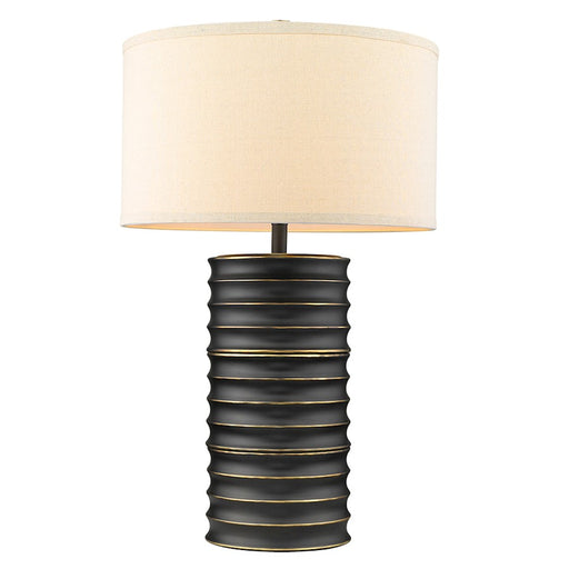 Acclaim Wave II 1 Light Table Lamp, Aged Brass/Latte Linen