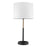 Acclaim Rotunda 1 Light Table Lamp, Black/Gold/Homespun Linen
