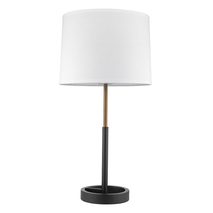 Acclaim Rotunda 1 Light Table Lamp, Black/Gold/Homespun Linen