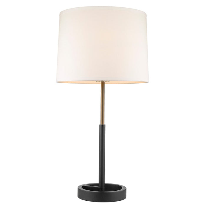 Acclaim Rotunda 1 Light Table Lamp, Black/Gold/Homespun Linen