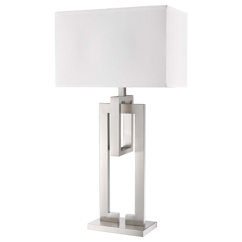 Acclaim Precision 1 Light Table Lamp, Nickel/Ivory Shantung