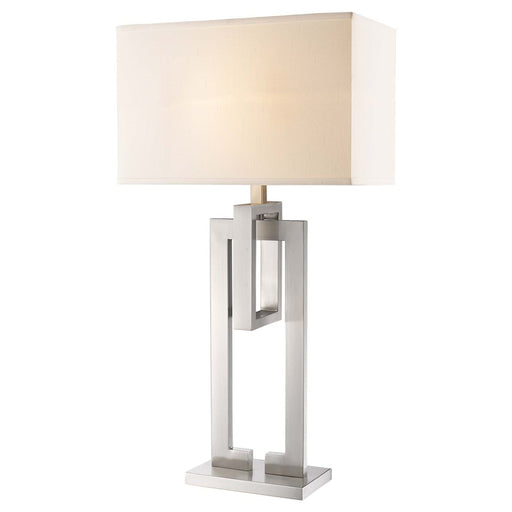 Acclaim Precision 1 Light Table Lamp, Nickel/Ivory Shantung