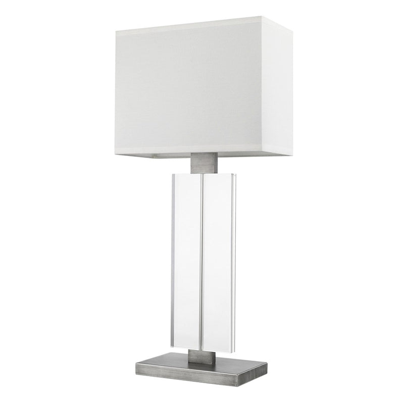 Acclaim Shine Table Lamp, Pewter/Off-White Shantung