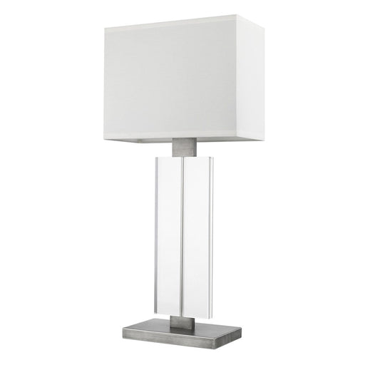 Acclaim Shine Table Lamp, Pewter/Off-White Shantung