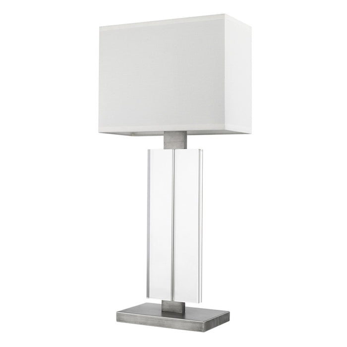 Acclaim Shine Table Lamp, Pewter/Off-White Shantung