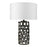 Acclaim Vallin Table Lamp, Black Gold/White Fabric Drum