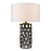 Acclaim Vallin Table Lamp, Black Gold/White Fabric Drum