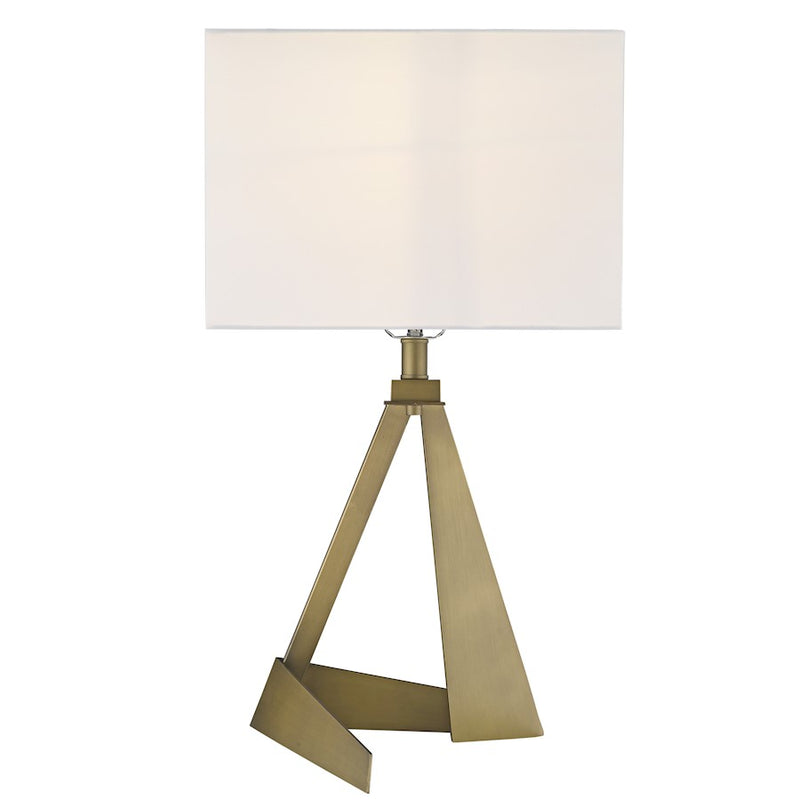 Acclaim Stratos 1 Light Table Lamp, Brass/White