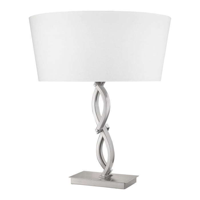 Acclaim Trend Home Table Lamp, Nickel/White Tapered Drum
